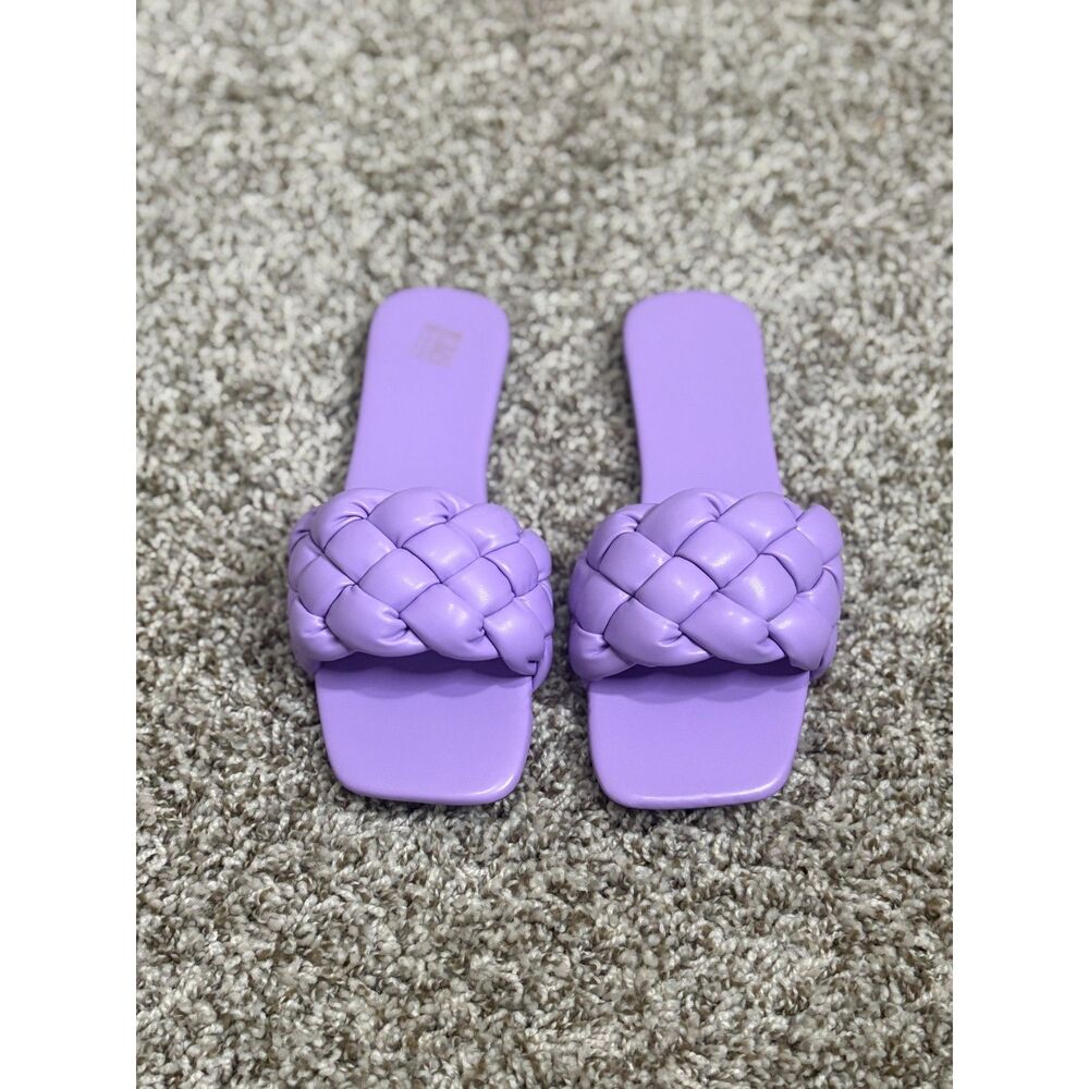 Brand New Lavender Braided Slide Sandals